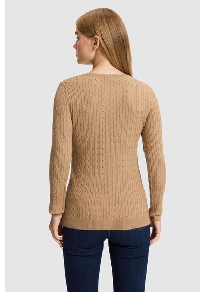 U.S. Polo Assn. Kadın Camel Bisiklet Yaka Basic Kazak 50331602-vr015