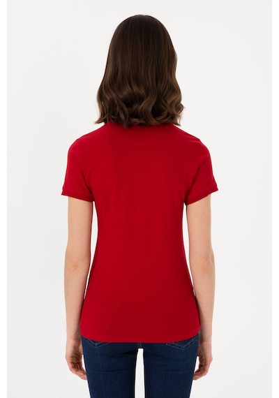 U.S. Polo Assn. Kadın Kırmızı Basic Polo Yaka Tişört 50300896-VR171