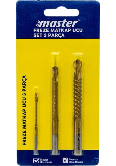 Master 530855 Hss Titanyum Kaplı Çok Amaçlı Freze Matkap Ucu Seti 3 Parça