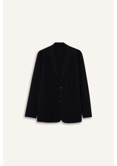 Defacto Teknik Kumaştan Esnek Blazer Ceket G4226ax26spbk81 Siyah-bk81