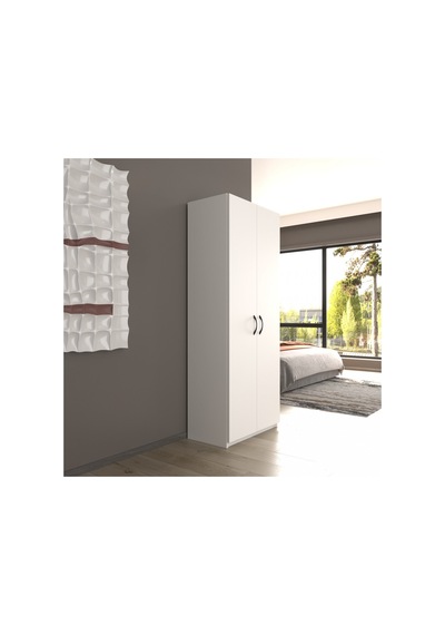 2 Kapaklı 5 Katlı Çok Amaçlı / Elbise Dolabı / Saklama Dolabı Beyaz