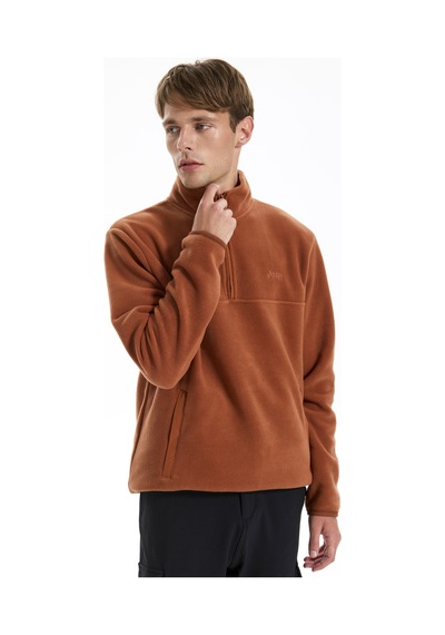 Jeep Kiremit Erkek Dik Relaxed Düz Polar Sweatshırt C4wm-swt4201