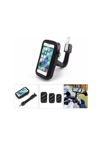 Bisiklet Ve Motosiklet Su Geçirmez Telefon Tutucu 6.2&quot Siyah