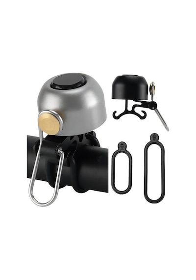 Brıvıga Gri Sol Taraf Bisiklet Zili Bakır+alüminyum, 100db, 22-34mm Gidon Uyumlu 260106 Diğer