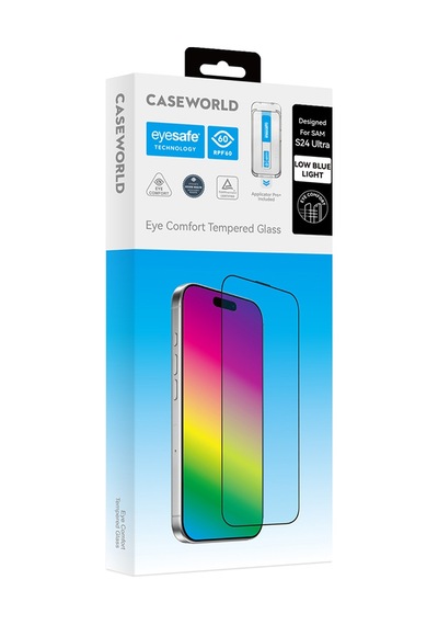 Galaxy Uyumlu S24 Ultra Caseworld Applicator Serisi 2.5d Eyesafe Teknolojili 0.25mm Ekran Koruyucuşeffaf