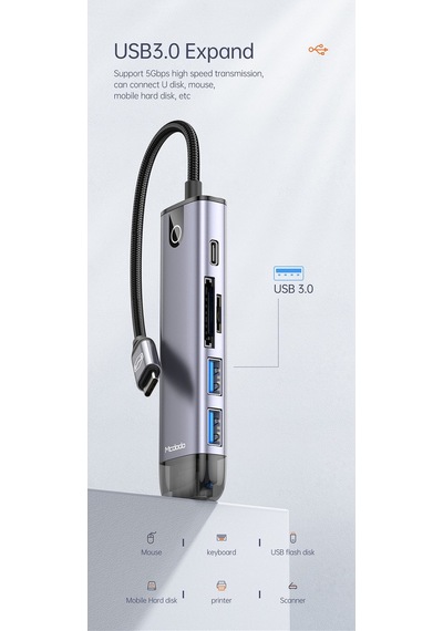 Mcdodo 6 In 1 Type C Apple Uyumlu MacBook Çevirici Çoklayıcı Adaptör Hu-7740