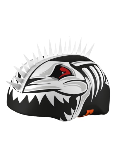 Maskara Extreme Mohawk Kask Kılıfı, Değiştirilebilir Plastik Mohawk Aksesuarlı Snowboard Kayak Bisiklet Kask Kılıfı Mashc002 Beyaz - Siyah
