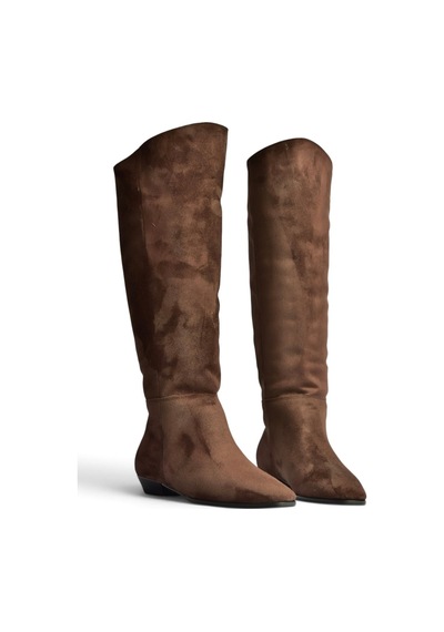 Fox Shoes Z404202702 Kahverengi Süet Klasik Kadın Çizme