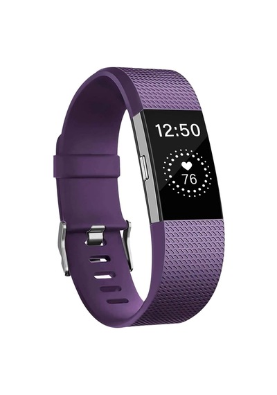 Fitbit Charge 2 İçin Kordon, Silicone Sport Band Mor