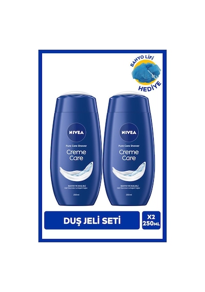 Creme Care Nemlendirici Duş Jeli 250ml Ve Banyo Lifi Hediyeli, C Vitamini, Değerli Yağlar, X2 Adet, C Vitamini, Avantajlı Paket Bal - Süt