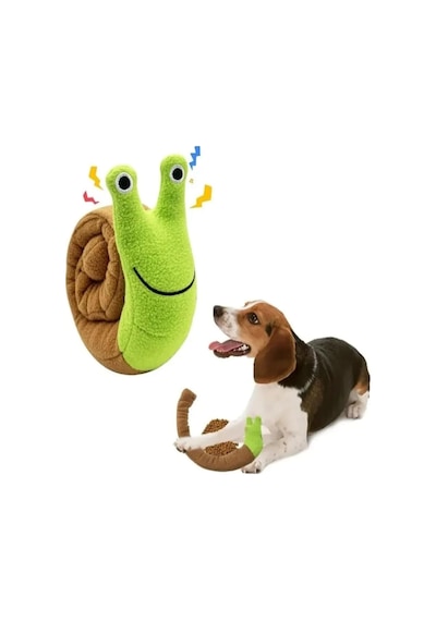 Salyangoz Peluş Köpek Sesli Oyuncağı Ödül Mama Saklama Ve Çiğneme Oyuncağı 1 Adet