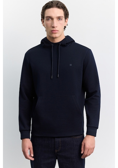 Avva Erkek Lacivert Kapüşonlu Kolay Ütülenebilir İnterlok Regular Fit Sweatshirt B001034