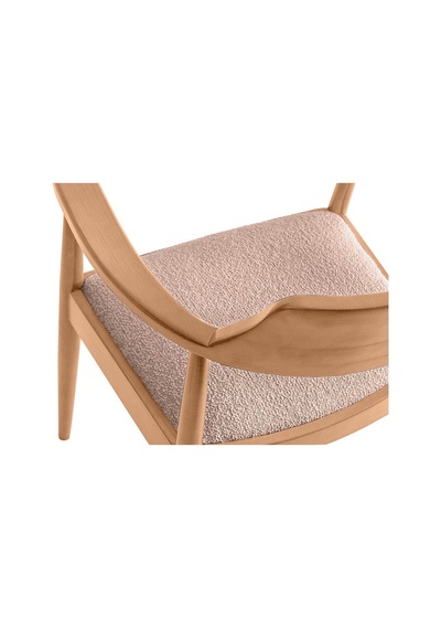Lines İskandinav Ahşap Sandalye Natural - Krem