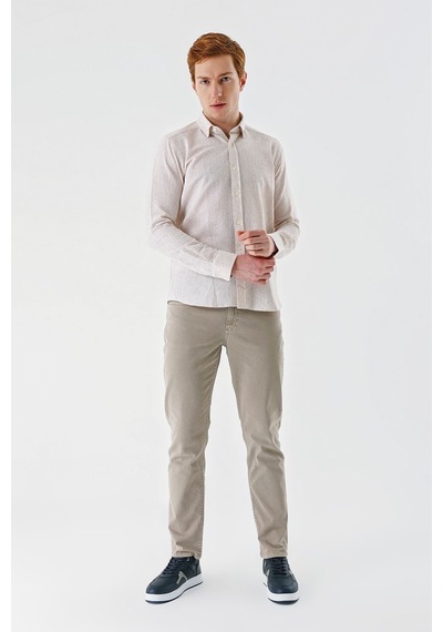 İmza Bej Uzun Kollu Çizgili Biritli Yaka Pamuklu Likralı Casual Slim Fit Dar Kesim Gömlek 1004240233-bej Bej İmza Bej Uzun Kollu Çizgili Biritli Yaka Pamuklu Likralı Casual Slim Fit Dar Kesim Gömlek 1004240233-bej Bej