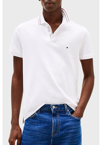 Tommyhilfiger Polo Yaka Logo Pike T-shirt.regular Fit Beyaz