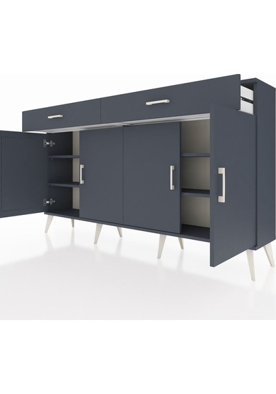 Arges Konsol 4 Raflı 2 Çekmeceli 4 Kapaklı 176x30x99 Antrasit-ant Antrasit-antrasit Arges Konsol 4 Raflı 2 Çekmeceli 4 Kapaklı 176x30x99 Antrasit-ant Antrasit-antrasit