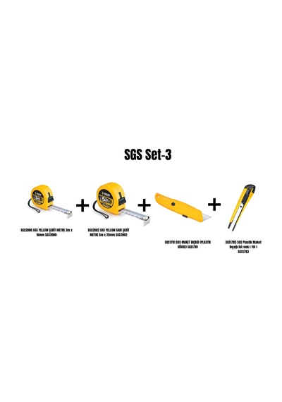 Sgs Set-3 Metre-bıçak Şerit Metre 3m+şerit Metre 5m+plastik Maket Bıçağıx2 Adet 5 M