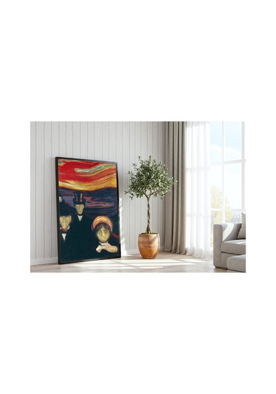 Modern Sanat Munch Endişe Çerçevesiz Poster 21x30 Cm A4 Tablo Modern Sanat Ekspresyonizm