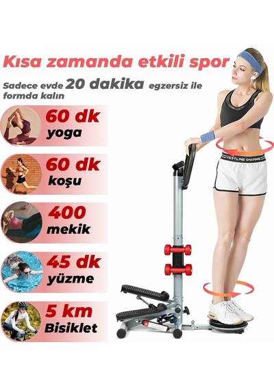 Dikey Eliptik Stepper Ev Egzersiz Aleti Dirençli İpli Vücut Destekli Gösterge Direnç Lastiği Hediye