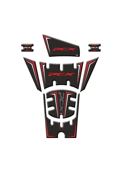 Gogo Tank Pad 003 8 Parça Honda Pcx 125 2025 Siyah Kırmızı