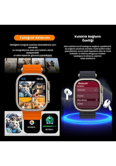 Harvox Hk 11 Ultra 3 Amoled Akıllı Saat Iphone Ve Android Tüm Telefonlara Uyumlu 49 Mm Gümüş