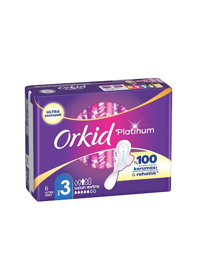 Orkid Platinum Hijyenik Ped Uzun Extra Boy 3 6 Adet Ped