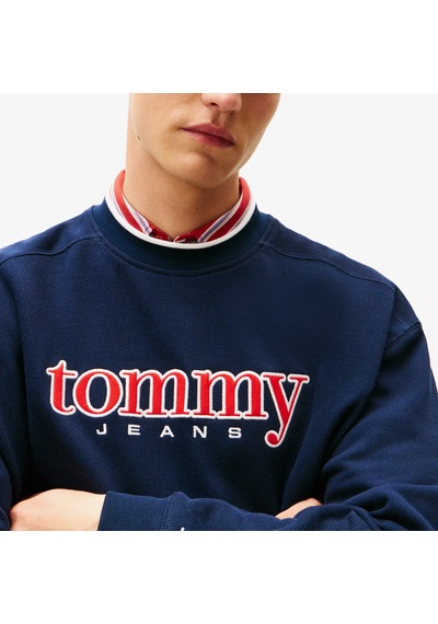 Tommy Hilfiger Erkek 90s Texture Graphic Erkek Lacivert Sweatshirt Dm0dm22373