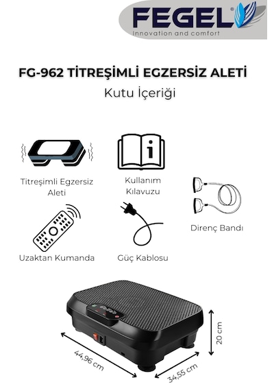 Fg-962 Titreşimli Spor Ve Egzersiz Aleti 99 Kademe, Uzaktan Kumandalı, Direnç Bantlı,120 Kg Siyah Fg-962 Titreşimli Spor Ve Egzersiz Aleti 99 Kademe, Uzaktan Kumandalı, Direnç Bantlı,120 Kg Siyah