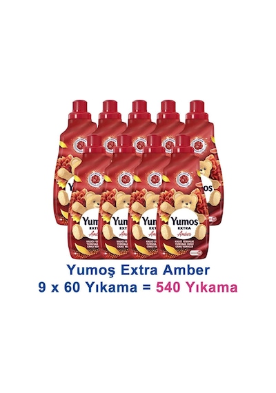 Extra Konsantre Çamaşır Yumuşatıcısı Amber 1440 Ml 60 Yıkama X 9 Adet Diğer
