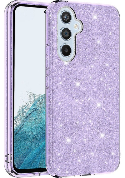 Samsung Uyumlu Galaxy A14 Kılıf Zore Shining Silikon Mor