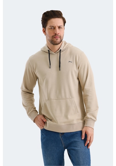 Slazenger Obra In Erkek Kapüşonlu Cepli Bej Sweatshirt Bej