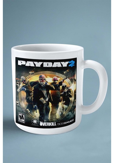 Payday Oyun Baskılı Kupa Bardak Çift Taraflı Baskı Kişiye Özel Model 3 Çok Renkli