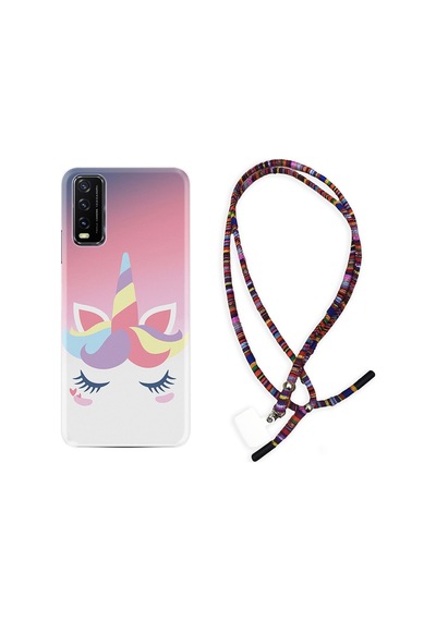 Vivo Y20 Kılıf Rasta Boyun Askılı Sweety Unicorn 1737