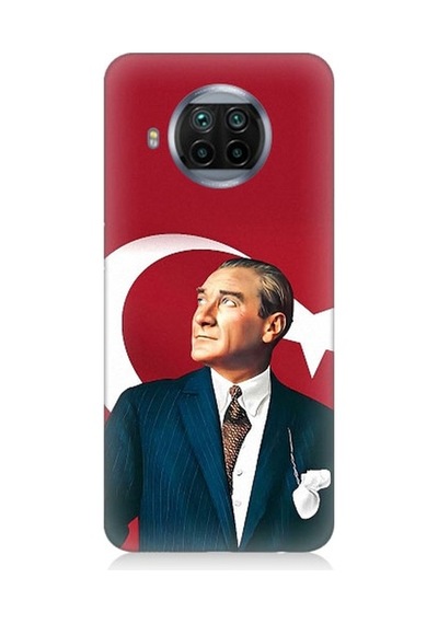 Xiaomi Mi 10t Lite Uyumlu Mustafa Kemal Atatürk Ve Bayrak Desenli Silikon Kılıf
