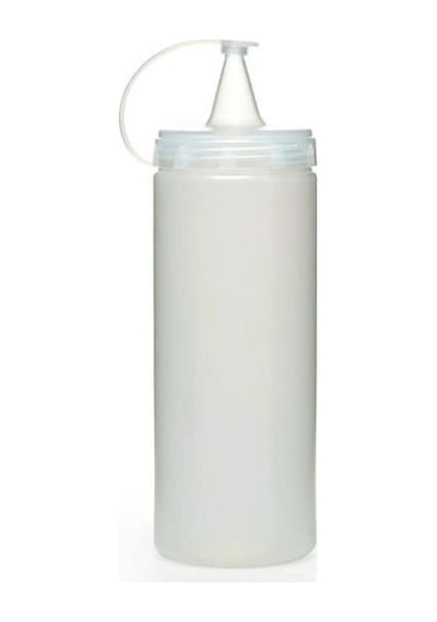 Ollevra Sızdırmaz Şeffaf Kapaklı Yağlık Sosluk Şişesi Plastik Yağdanlık 400 Ml Ap-9028 Beyaz