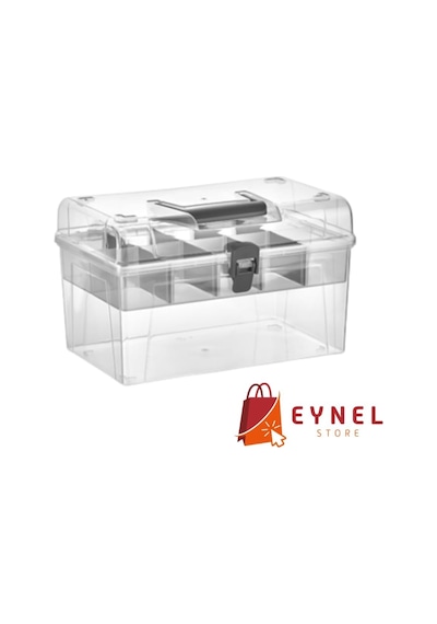 Ayarlanabilir Plastik Bölmeli Çok Amaçlı Taşınabilir Şeffaf Organizer Kutusu Makyaj Hobi Saklama Kutusu Ofis Masa İçin Araç-gereç Kabı Şeffaf, Orta
