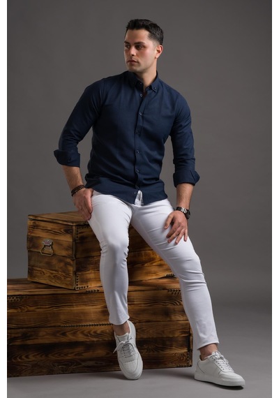 Advante Slimfit Düğmeli Yaka Uzun Kol Erkek Gömlek 001