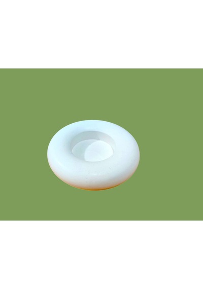 El Yapımı Minimal Tealight Mumluktaş Tozu Dekoratif Mumluk Modern Ev Dekoru Beyaz