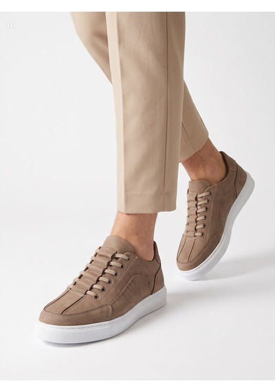 Dropland Hakiki Deri Erkek Kum Rengi Casual Sneaker Günlük Ayakkabı