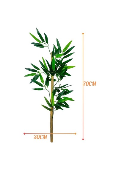 5li Set Yapay Bambu Sopası 8 Yapraklı 70cm Yapay Çiçek Bambu Duvarı Separatör Çiçeği Yapay Çiçek