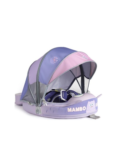 Mambobaby Yüzme Simidi - Purple Monster, Emniyetli, Gölgelikli Ve Ayak Destekli