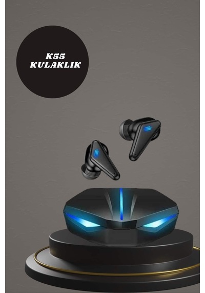 7 - 674 - Kordonlu W9 Akıllı Saat Ve K55 Oyuncu Kulaklığı Anc Özelliği Kulak İçi Mikrofonlu - Shophnrl - Sesli Görüşme Dpas26