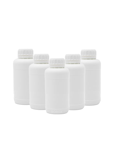 Borox Plastik Yuvarlak Şişe Beyaz Kapaklı 5 x 250 ML