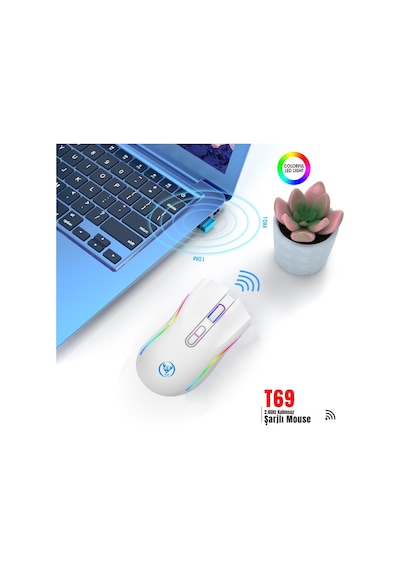 T69 Kablosuz Rgb 4800 Dpı Oyuncu Mouse - 650 Mah Yüksek Kapasiteli Batarya Diğer