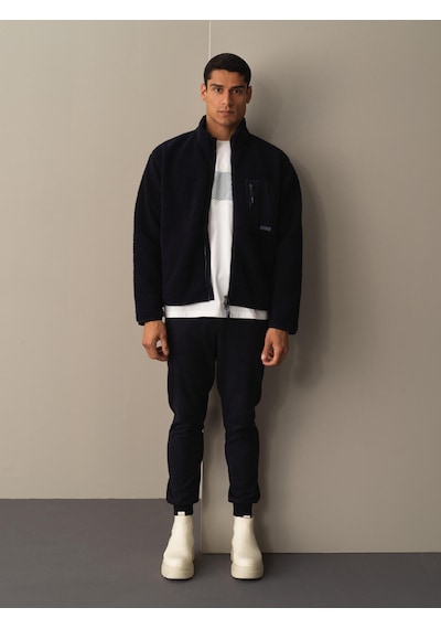 Xint Lacivert Oversize Dik Yaka Kuzu Mont 195041