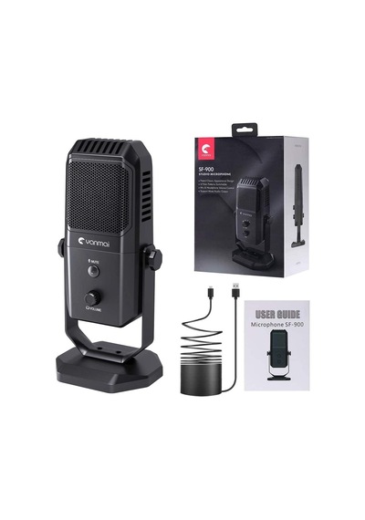 Yanmai Profesyonel Usb Condenser Mikrofon 4 Yönlü Direktif, 20hz-20khz Frekans, Kulaklık Çıkışı, Tek Tuş Se