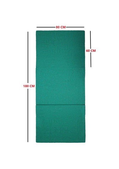 Lüks Katlanır Yatak 80x180x8 Cm Sünger Düz Yeşil