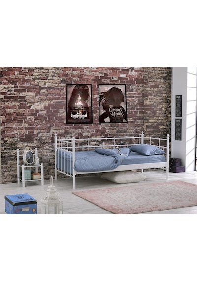Bedliga Lalas Daybed Ferforje Metal Tek Kişilik Karyola 90X200