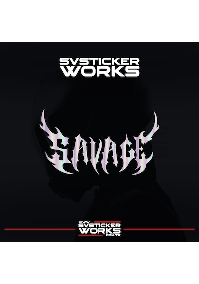 Savage Kask Sticker Tüm Kasklar Uyumlu Tek Yön 1 Adet Hologram