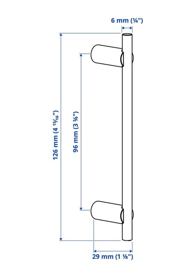 Kulp, Krom Kaplama, 126 Mm, 2 Adet